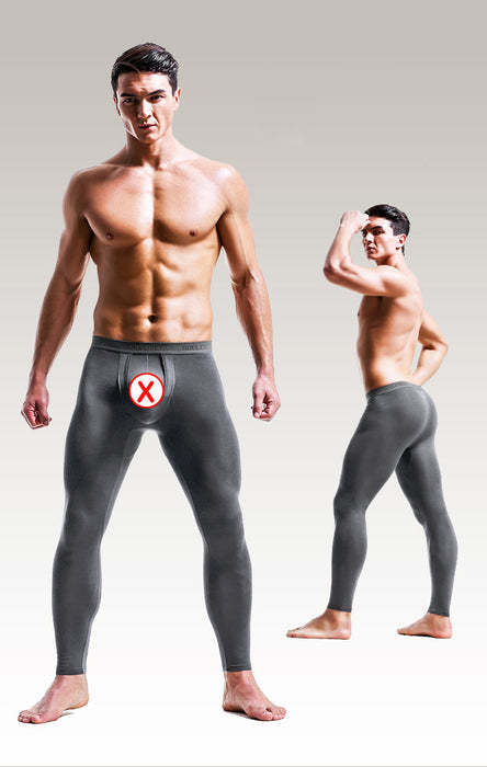 Downward Dual-Pouch Long Johns for Men JEWYEE KM092