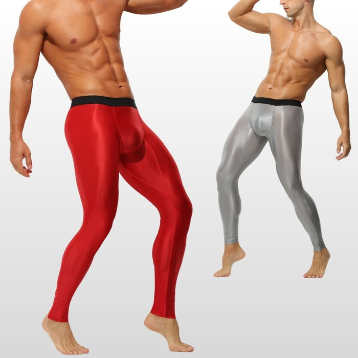 Men's Satin-Finish Ice Silk Sports Leggings - JEWYEE AY 877