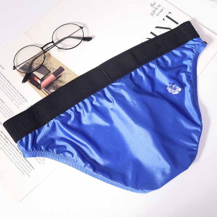 4-Pack Men's Satin-Finish Ice Silk Low-Rise Briefs - JEWYEE AY 875