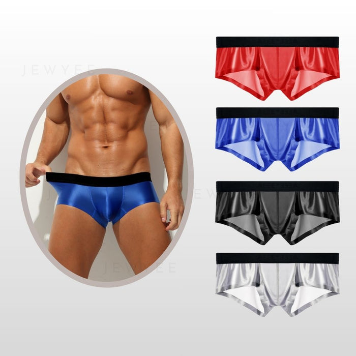 4-Pack Men's Satin-Finish Ice Silk Low-Rise Underwear - JEWYEE AY 876