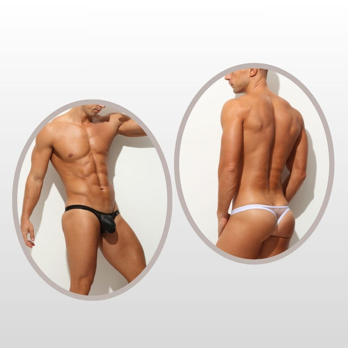 4-Pack Men's See-through Ice Silk Thongs Up to Size XXL - JEWYEE AY 855