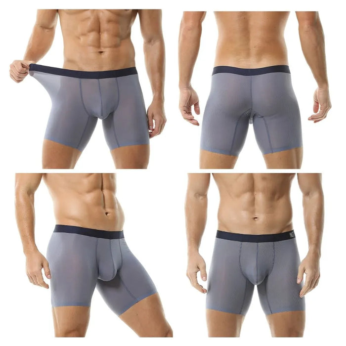Juebong Underwear for Men Clearance Under $10.00 Sexy Gay Underwear Men's  Ultr-thin Ice Silk Man Low Waist U Convex Underpants,Black,M 