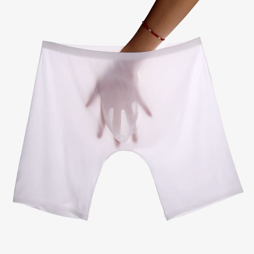 3D Seamless Pouch-Men's Ultra Thin Ice Silk Extra Long Boxer