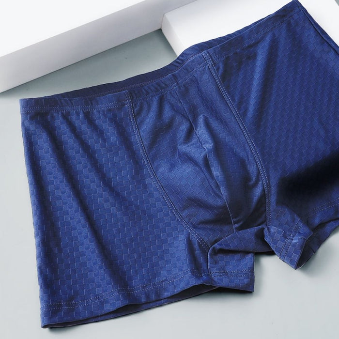 Men's Grid Pattern Ice Silk Mesh Trunks (3-Pack) JEWYEE KM 192