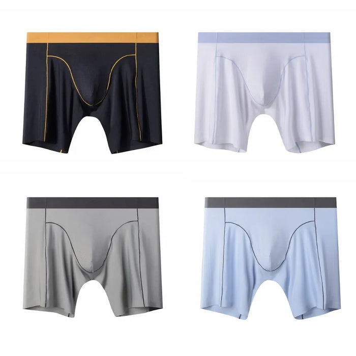 Jewyee Men's Ice Silk Underwear Breathable Soft Ultra-Thin Mesh Boxer  Briefs,Jewyee Mens Ice Silk Underwear (Green,L)