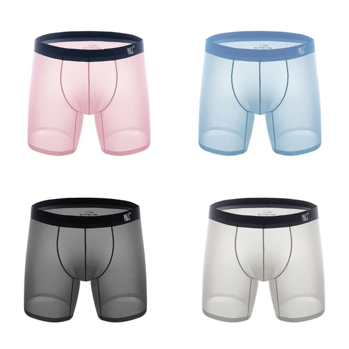 Men's Feather-light Ice Silk Mesh Boxer Briefs Up to Size XXL(4-Pack ...