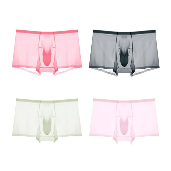 Elephant's Trunk Super Thin Ice Silk Underpants for Men (4-Pack) JEWYEE 1942