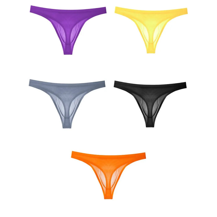 3D Seamless Pouch - Ice Silk Thongs for Men (5-Pack) JEWYEE GX16 —