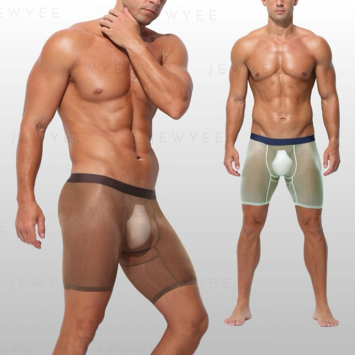 JEWYEE mens underwear. No-chafe seamless pouch Men's Ultra Thin Ice Silk Underpants. These breathable boxer briefs feel fantastic next to skin and have plenty of stretch for greater comfort during workout. Spacious pouch provides enough support. Low rise Underpants.