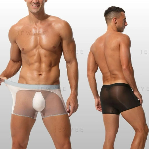 JEWYEE Men's Underpants. See-Through. Ultra thin ice silk. Silk feeling. Featherlight. 4-Way stretch. Moisture wicking. Fast Dry.