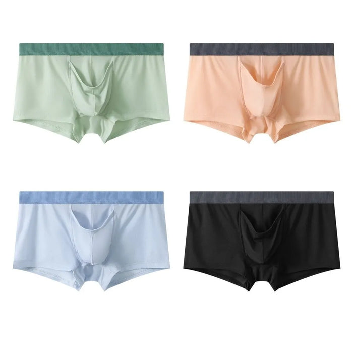 Upward Dual Pouch Elephant's Trunk Mesh Ice Silk Trunks for Men (4-Pack ...