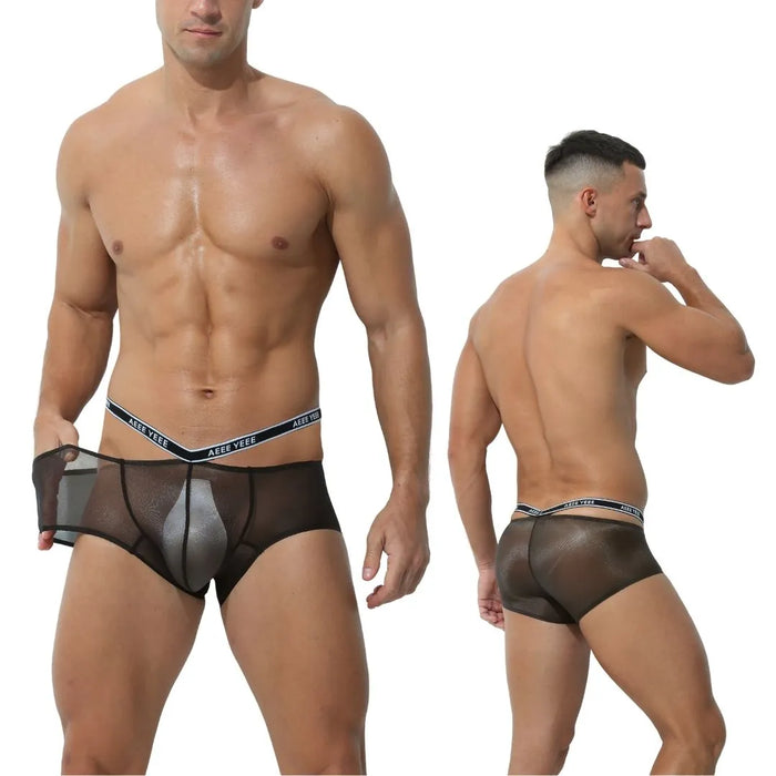 Men's See-through Ice Silk Underpants (4-Pack) - JEWYEE AY 841