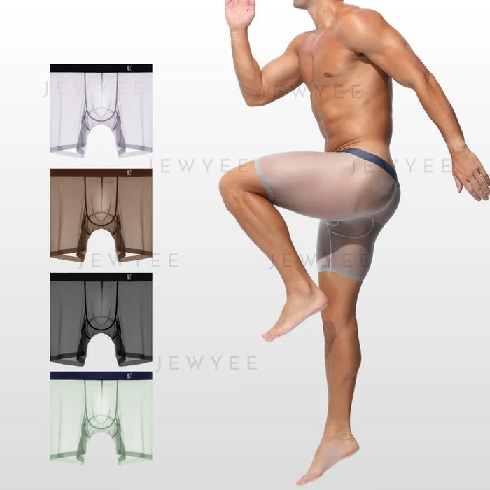 4-Pack No-Chafe Pouch - Men's Ultra Thin Ice Silk Underpants  -JEWYEE AY 849