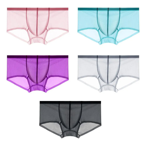 Jewyee Men's Ice Silk Underwear Breathable Soft Ultra-Thin Mesh Boxer  Briefs,Jewyee Mens Ice Silk Underwear (Light Grey,2XL)