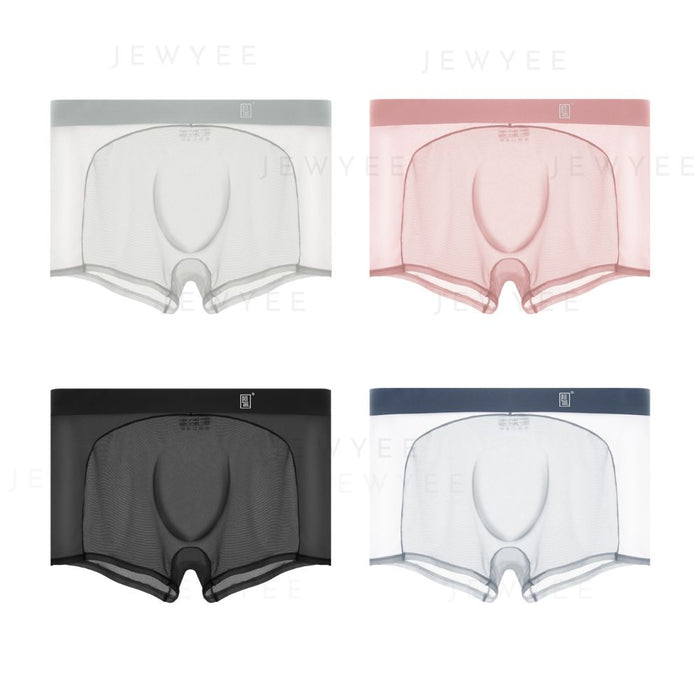 Men's See-through Ice Silk & Mesh Combined Underpants(4-Pack) - JEWYEE AY 1979