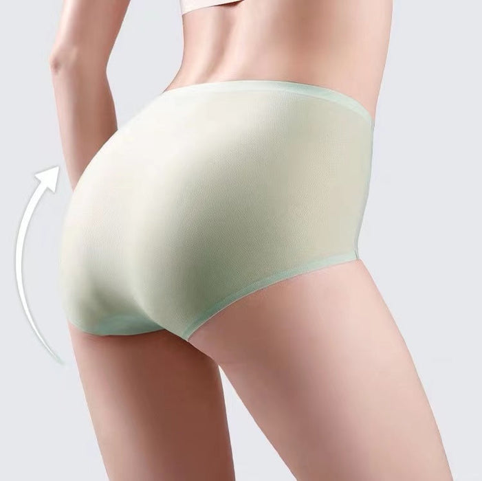 Luxury Style Pearlescent Underwear Women Middle Waist Ice Silk Smooth  Breathable Soft Female High Elasticity Elegant Panties