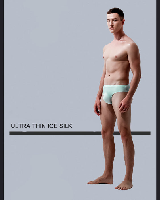 Men's Ultra Thin Ice Silk Low-Rise Briefs (5-Pack) -JEWYEE AY835 —