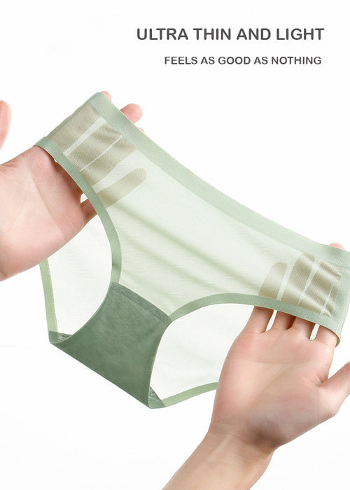 Buy MYYNTI Women Underwear Ice Silk Breathable Mid Waist Underwear