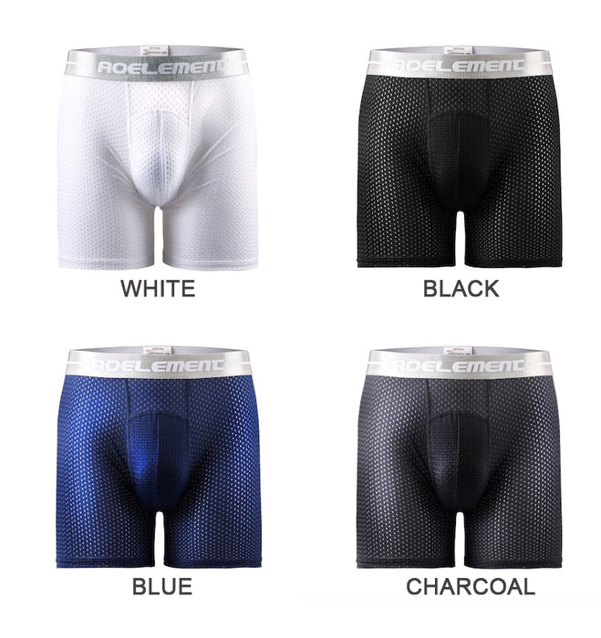 BMYALLEI GROUP SELETED Breathable Ice Silk Men's Underwear Sweat Absorbing  Fitness Sport Boxer Briefs Fast Drying, Black, 26-28 : : Clothing,  Shoes & Accessories